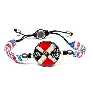 Men Patriot Bracelet-Adjustable Dominican Bracelet-Dominican Republic Flag